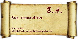 Bak Armandina névjegykártya